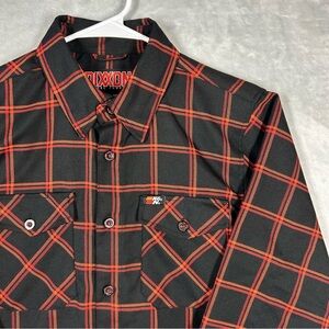 Dixxon Flannel Company K&N Men's Small Preowned Black Orange Red Long Sleeve